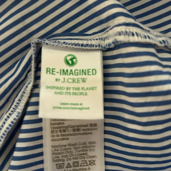 J. Crew Blue and White Striped Blouse Petite Small. 100%Cotton - Picture 6 of 6